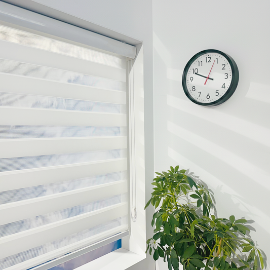 ShadesU Corded Zebra Blinds for Windows, White